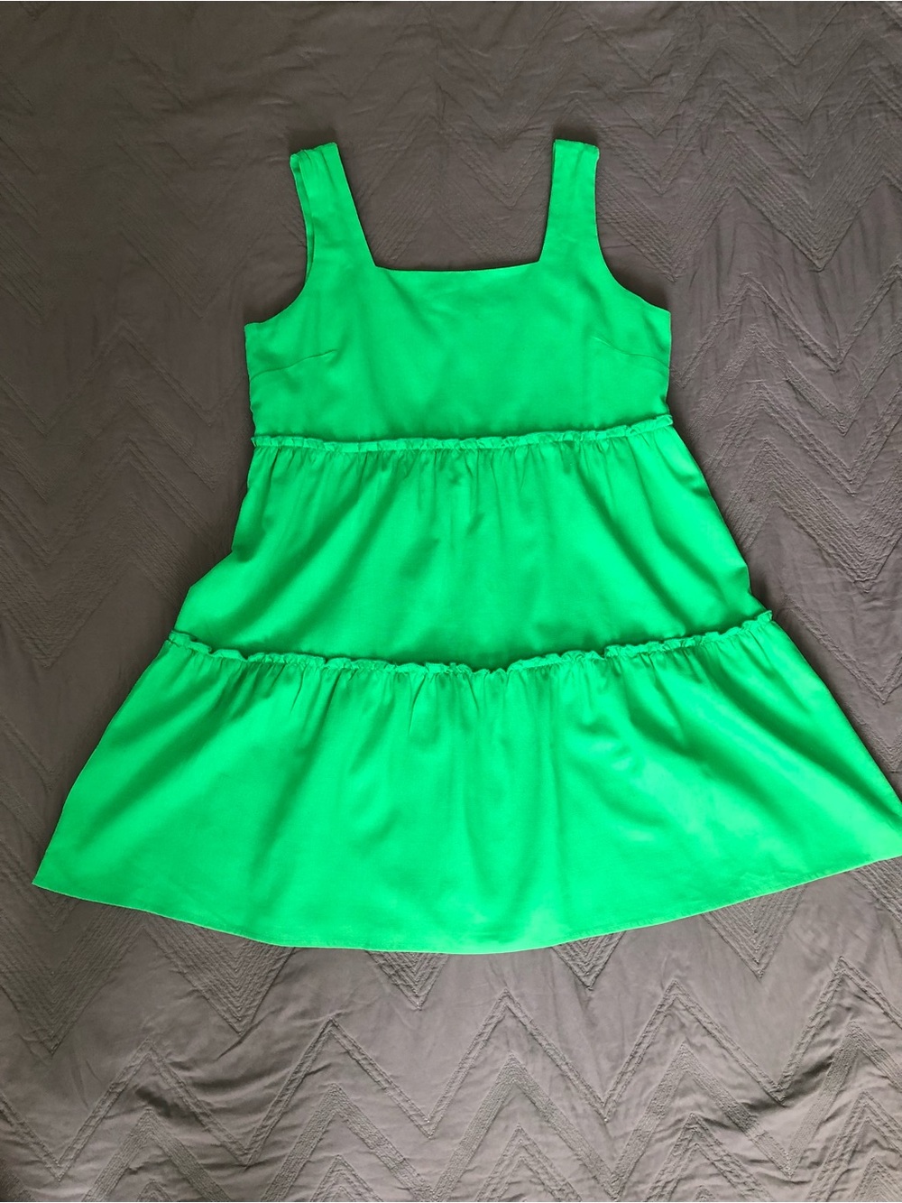 2 Hearts Bright Green Linen-Blend Dress, sz Large